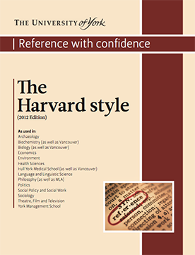 Imagen de la portada del manual de estilo para la redacción de referencias bibliográficas de Harvard 